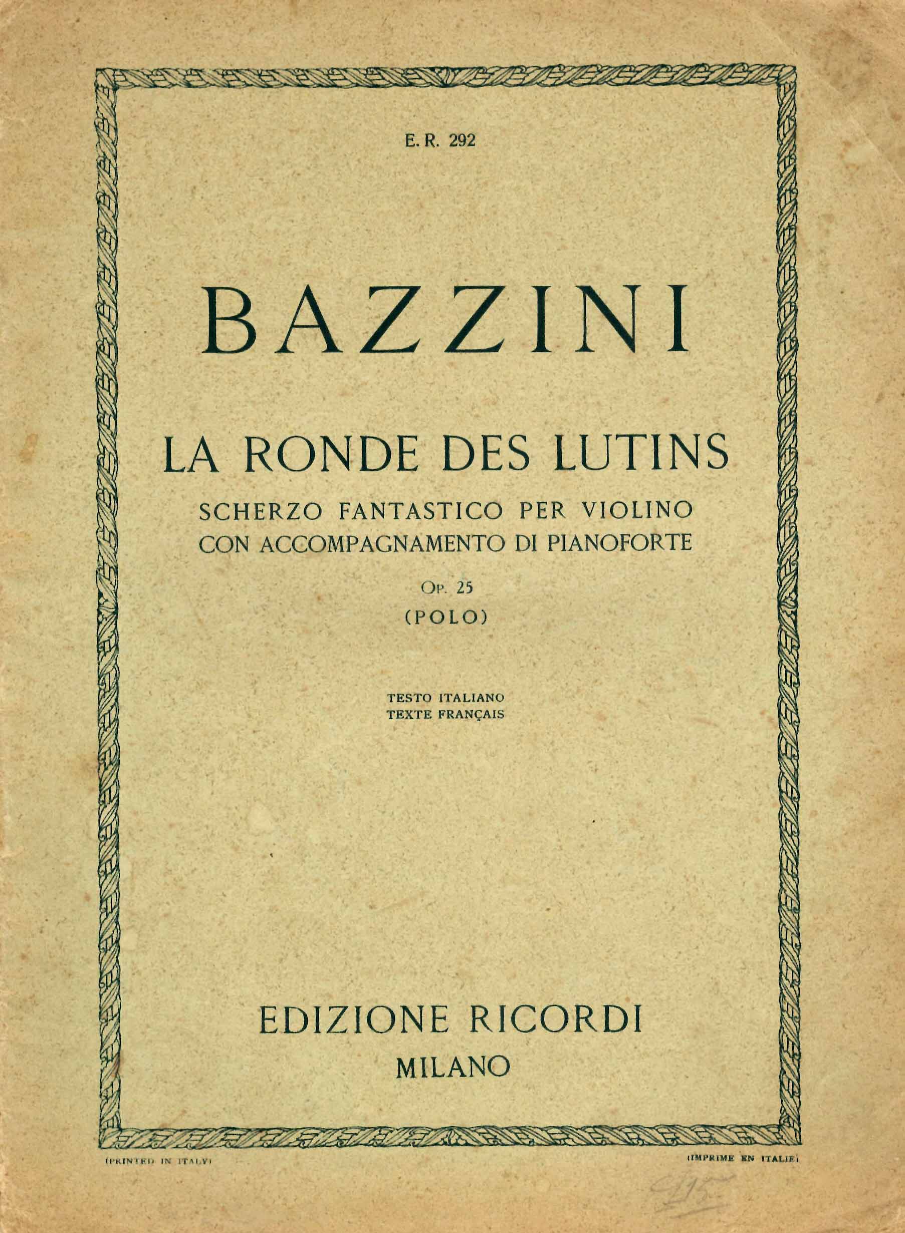 Le Ronde des Lutins. La ridda dei folletti. Scherzo fantastico, op. 25. Edizione riveduta da Enrico Polo